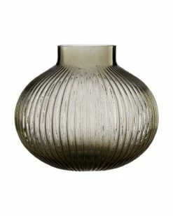 Corrugated Glass Nullah Small Vase With Extruding Rim