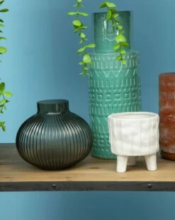 Corrugated Glass Nullah Small Vase With Extruding Rim -Ideal Shop 11e5e5bc 6c23 40b5 b31a 0132ce648b58