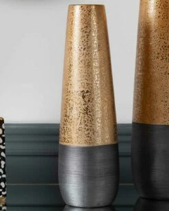 Gaia Gold & Black Bullet Vase