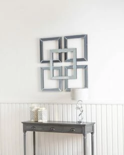 Large Art Deco Smoke Grey Mirror Wall Art