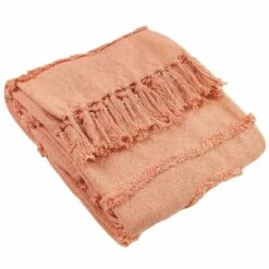 Furn Jakarta Tufted Tassel Throw Blush