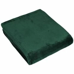 Furn Harlow Plain Fleece Throw Emerald 140cm X 180cm