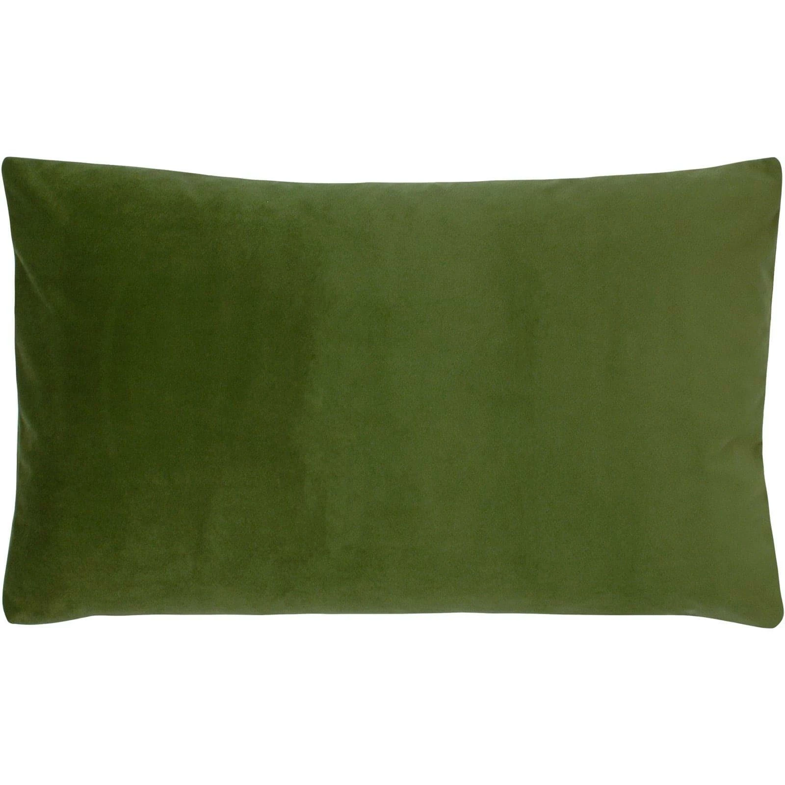 Sunningdale Velvet Rectangular Olive Cushion Covers 12'' X 20'' 3 Sunningdale Velvet Rectangular Olive Cushion Covers 12'' X 20''