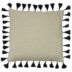 Furn Dune Cotton Chambray Black Cushion Cover 18'' X 18''
