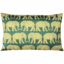 Parade Elephant Satin Emerald Rectangular Filled Cushions