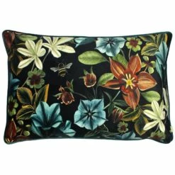 Midnight Garden Aquilegia Teal Cushion Cover 16'' X 24''