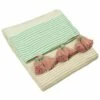 Furn Banda Stitch Tasselled Throw Mint & Pink -Ideal Shop 1 19b0ed91 4c08 4e6c a8da 188b3799e28f