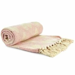 Heart Tassel Recycled Cotton Throw Blush Pink -Ideal Shop 1 290556ab 99a5 4819 af38 1ead3dade8ef