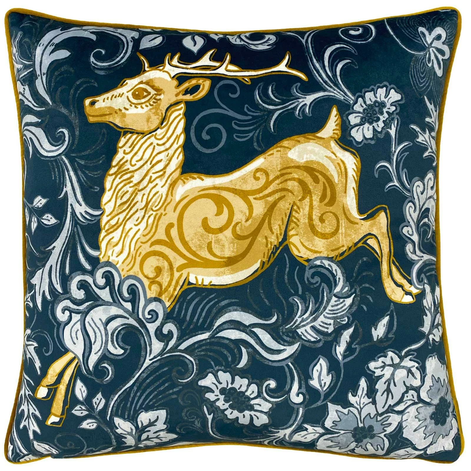 Harewood Stag Navy Cushion Cover 20" X 20" 3 Harewood Stag Navy Cushion Cover 20" X 20"