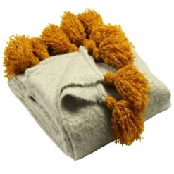 Furn Romily Mohair Chunky Tassel Natural & Ochre Throw 130cm X 180cm -Ideal Shop 1 32203efd f832 40e5 b5bb ea947a0f9f31