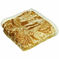 Furn Winter Woods Fleece Throw Ochre 130cm X 150cm