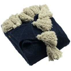 Furn Romily Mohair Chunky Tassel Navy & Natural Throw 130cm X 180cm -Ideal Shop 1 3f382f88 50b5 4904 88f0 0cd1866b967a