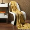 Lerwick Luxury Woven Leaf Mustard Throw -Ideal Shop 1 6cff71f0 807a 4131 935a db8d7d45493f