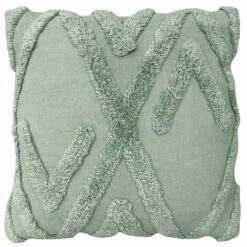 Furn Kamjo Geometric Tufted Eucalyptus Cushion Cover 20" X 20"