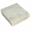 Furn Folio Textured Leaf Fleece Throw Ecru 140cm X 180cm