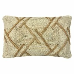 Furn Boda Braided Jute Natural Cushion Cover 12" X 20"