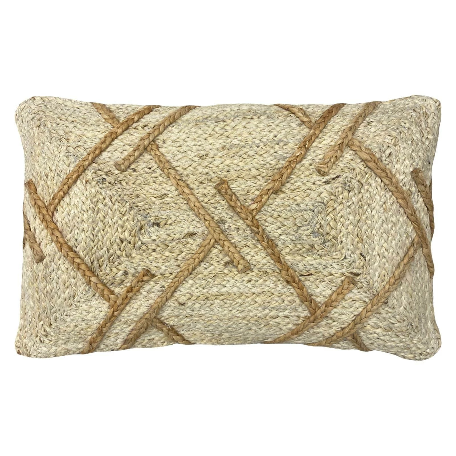 Furn Boda Braided Jute Natural Cushion Cover 12" X 20" 3 Furn Boda Braided Jute Natural Cushion Cover 12" X 20"