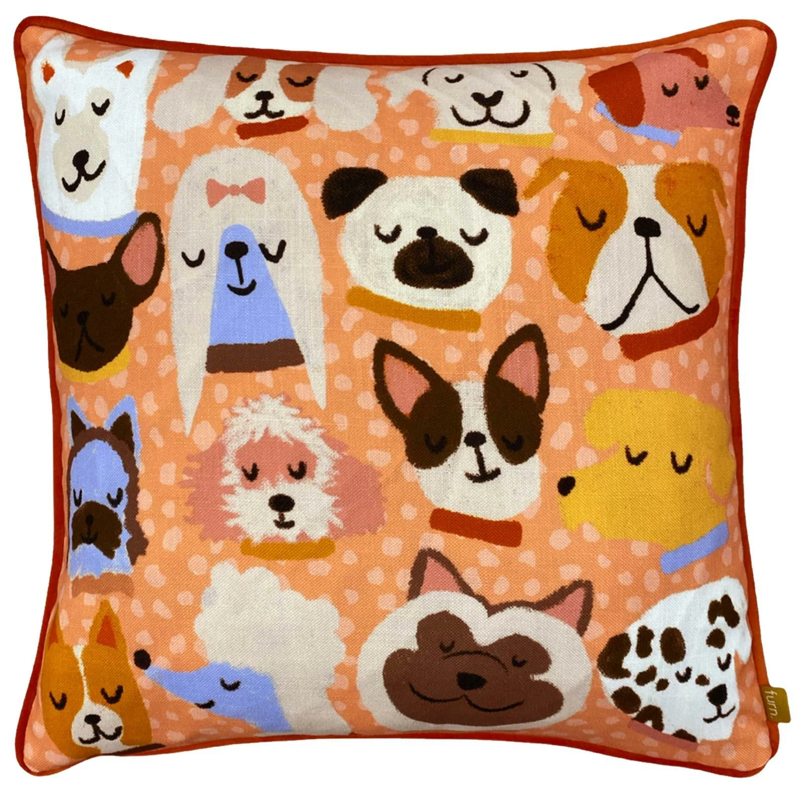 Furn Woofers Dog Print Multicolour Cushion Cover 17" X 17" 3 Furn Woofers Dog Print Multicolour Cushion Cover 17" X 17"