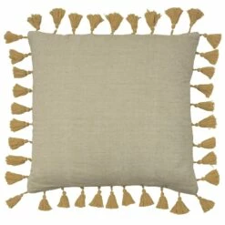 Furn Dune Cotton Chambray Ochre Cushion Cover 18'' X 18''