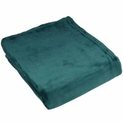 Furn Harlow Plain Fleece Throw Pine 140cm X 180cm
