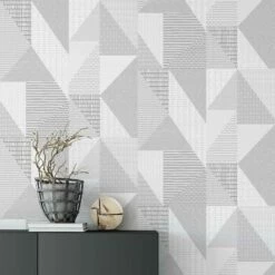 Larsson Geo Wallpaper Grey