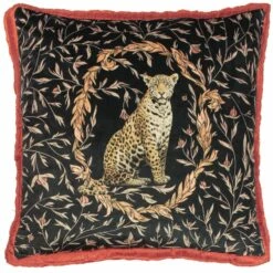 Kitraya Leopard Print Velvet Filled Cushions