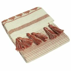 Furn Pangea Woven Tasselled Throw Terracotta