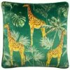 Giraffe Palm Jungle Velvet Green Filled Cushions 20'' X 20'' -Ideal Shop 1 deacbda0 2d03 427f 8bf1 739275ec2012