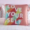 Love Yourself Print Coral FiIled Cushion 2 Love Yourself Print Coral FiIled Cushion -Ideal Shop 1 dfa24722 49cd 45c3 9fd1 659ad76d6781