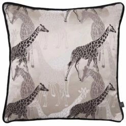 Giraffe Sandstorm Jacquard Cushion Cover 17'' X 17''