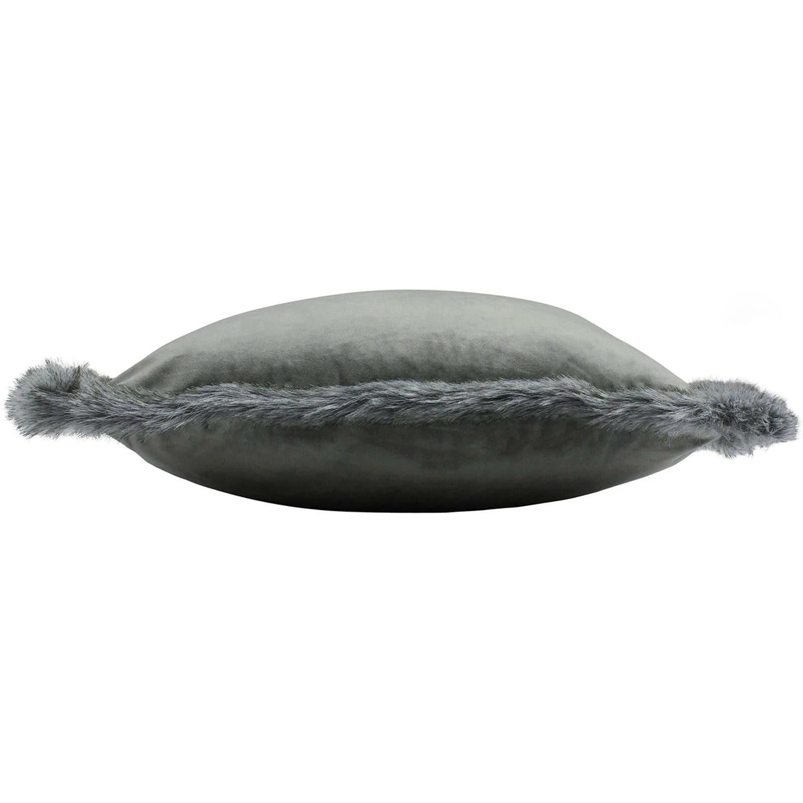Aspen Faux Fur Trim Grey Filled Cushions 5 Aspen Faux Fur Trim Grey Filled Cushions - Image 3