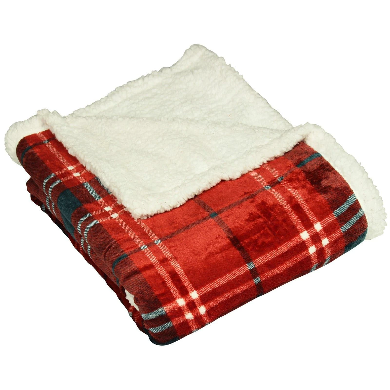Furn Blake Tartan Check Fleece Throw Red 130cm X 150cm 4 Furn Blake Tartan Check Fleece Throw Red 130cm X 150cm - Image 2