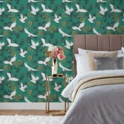 Furn Demoiselle Botanical Wallpaper Jade