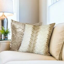 Willow Chenille Natural Cushion Cover 17'' X 17''