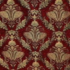 Shiraz Damask Chenille Burgundy Cushion Covers 18'' X 18'' -Ideal Shop 2 7013863c 7bac 448d 9e9e 31b59e2a1b8a