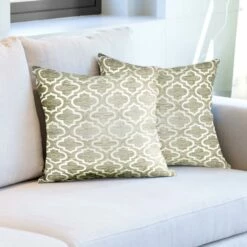 Bohemia Chenille Silver Cushion Cover 17'' X 17''