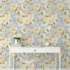 Dramatic Floral Wallpaper Ochre