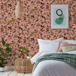 Furn Exotic Wildlings Wallpaper Blush