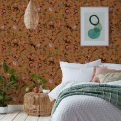 Furn Exotic Wildlings Wallpaper Warm Sienna