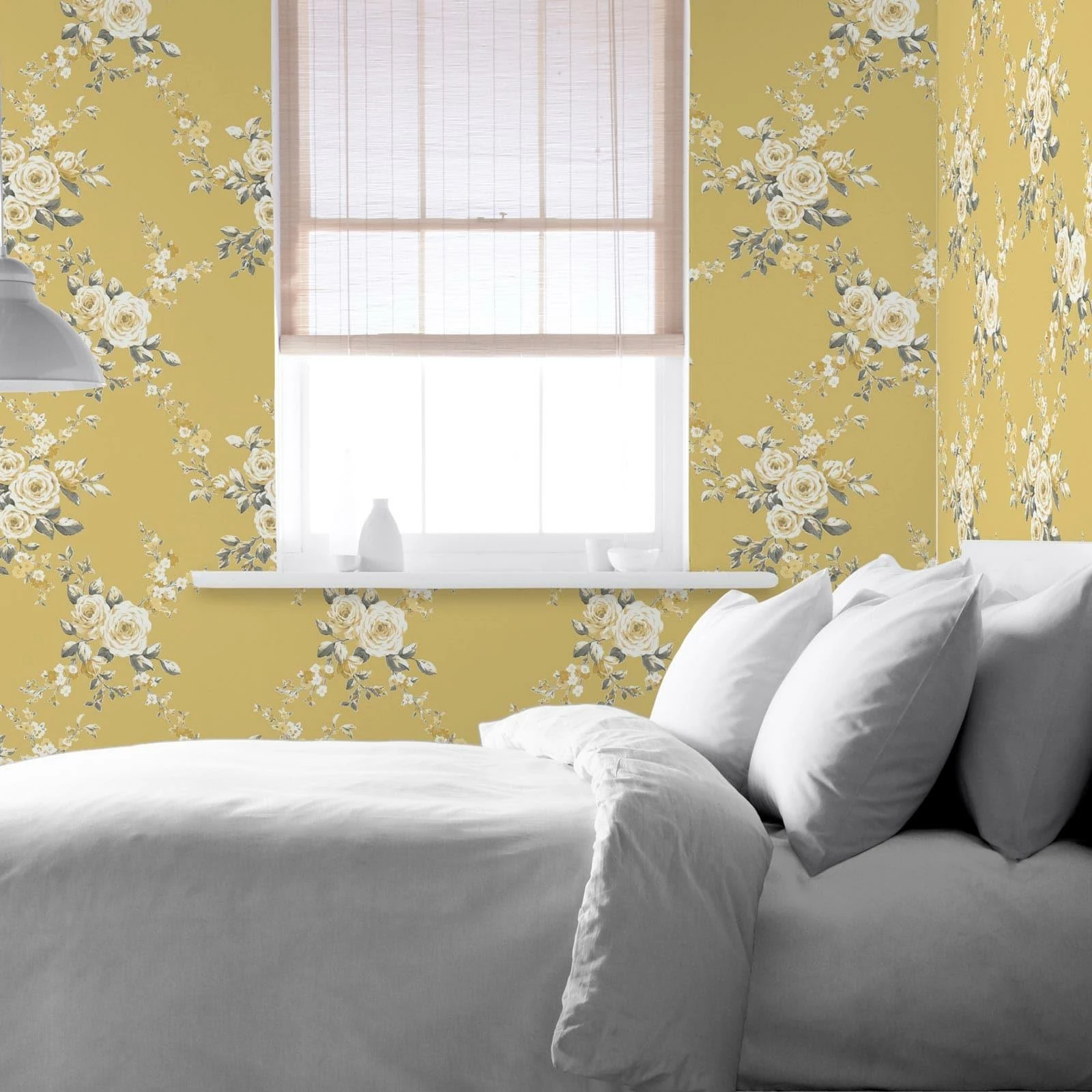 Canterbury Floral Wallpaper Ochre 5 Canterbury Floral Wallpaper Ochre - Image 3