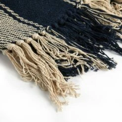 Frisco Tartan Check Recycled Cotton Throw Navy -Ideal Shop 2 a7855460 2c18 47f9 9d45 efec4964675c