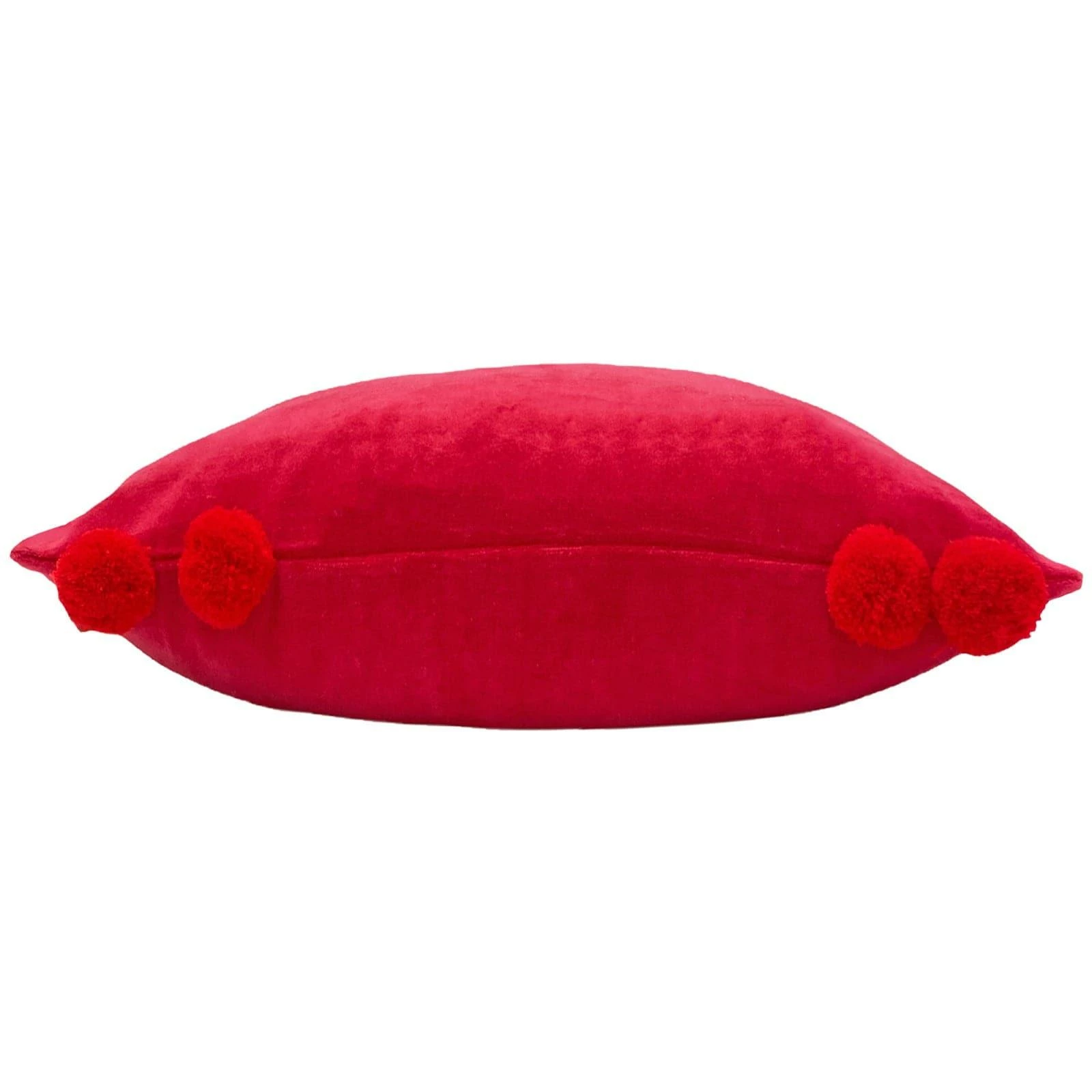 Furn Hoola Pom Pom Velvet Fuchsia & Red Cushion Cover 18" X 18" 4 Furn Hoola Pom Pom Velvet Fuchsia & Red Cushion Cover 18" X 18" - Image 2