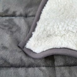 Sherpa Fleece Weighted Blanket Grey -Ideal Shop 2 f5e1b44e fce1 4b77 8eec 764d706af1f7