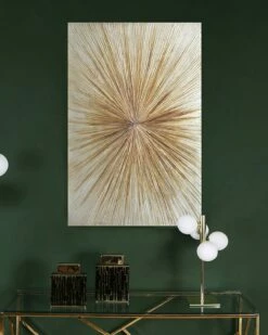Gold Starburst Canvas Wall Art