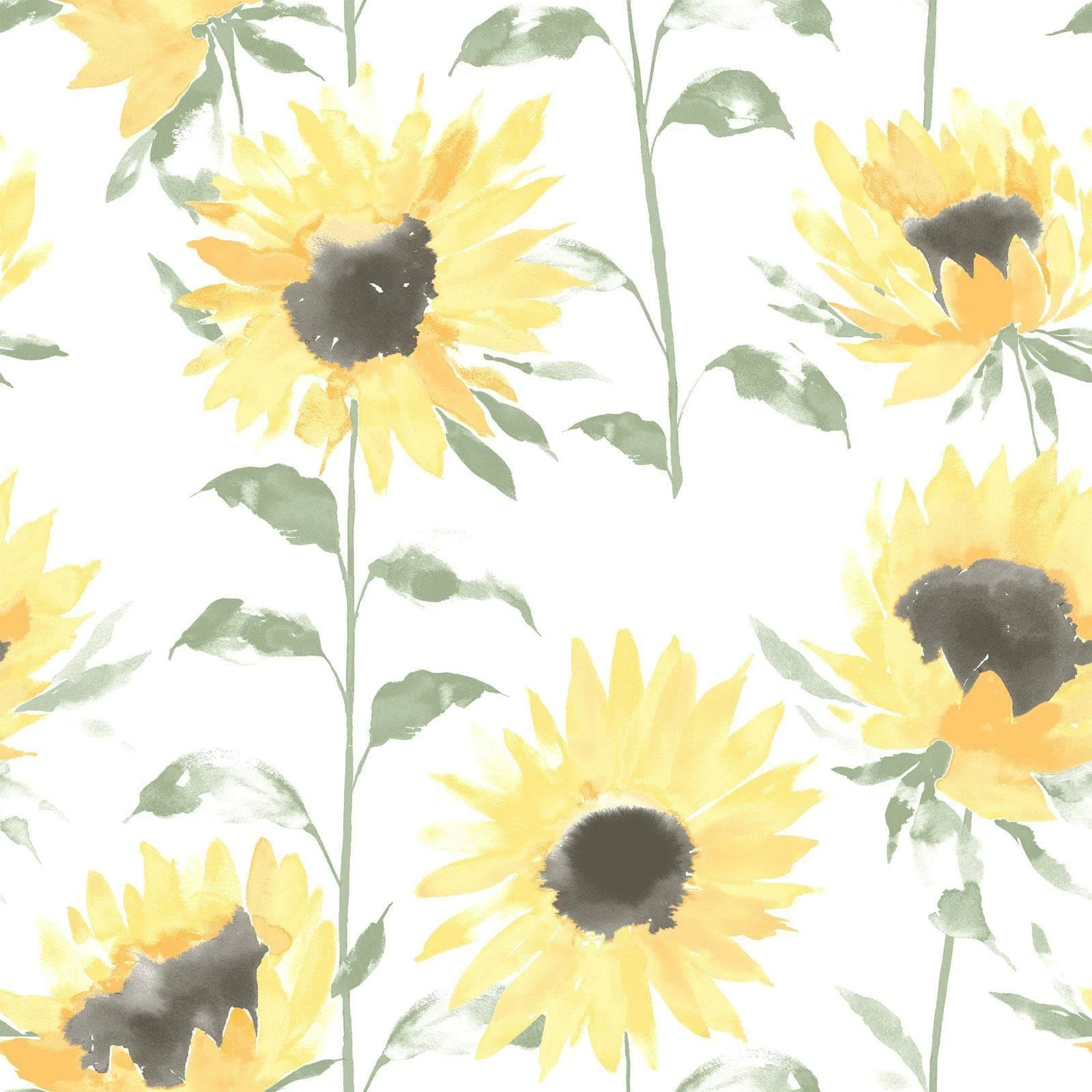 Painted Sunflowers Yellow Wallpaper 4 Painted Sunflowers Yellow Wallpaper - Image 2