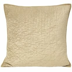 Brooklands Champagne Quilted Velvet Cushion Cover 22'' X 22''