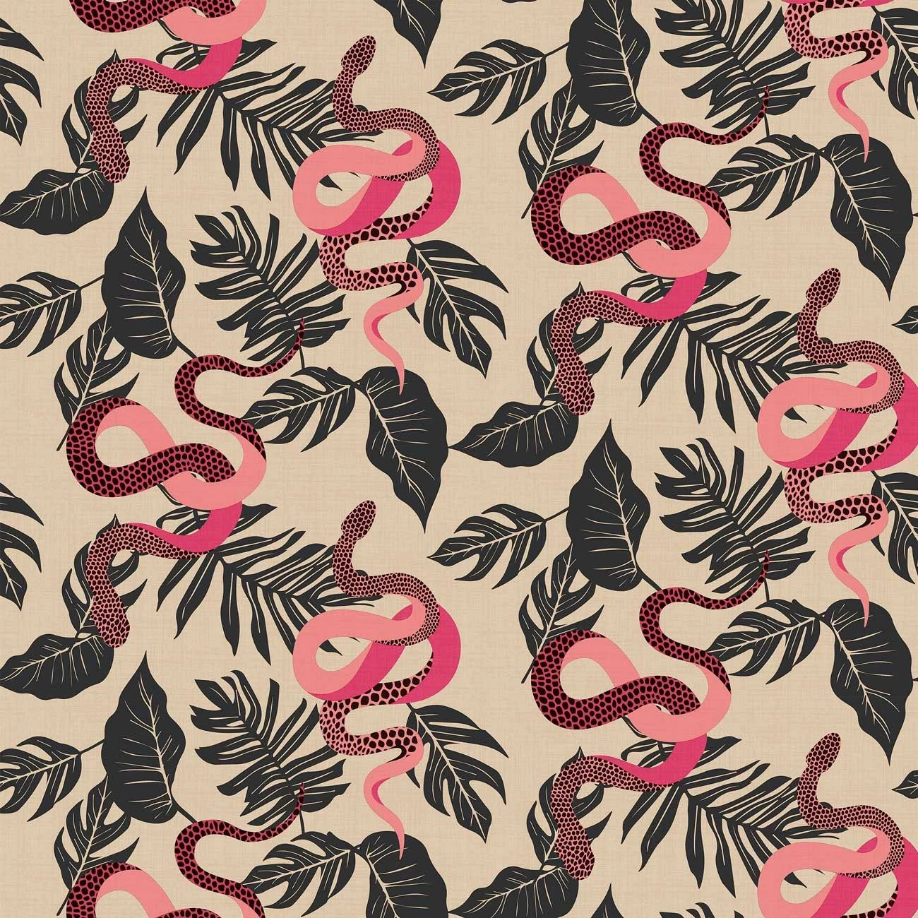 Furn Serpentine Wallpaper Pink & Black 5 Furn Serpentine Wallpaper Pink & Black - Image 3