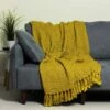 Boden Textured Fringed Throw Ochre -Ideal Shop 3 114d51c4 bedb 4dc8 a8e9 afadf2723e09