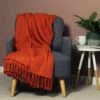 Chiltern Super Soft Tasselled Throw Burnt Orange -Ideal Shop 3 121f87cf 612c 4806 bffb 8b6e91e64f2d