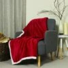 Luxe Sherpa Velvet Fleece Throw Red 2 Luxe Sherpa Velvet Fleece Throw Red -Ideal Shop 3 1fe0741f 4794 485c af77 5550e31b0da5